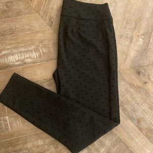 Medium Maurice pull on skinny work pant, black with black dot pattern!